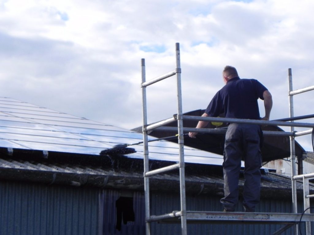 solar panel washing demonstration -Greenwatt